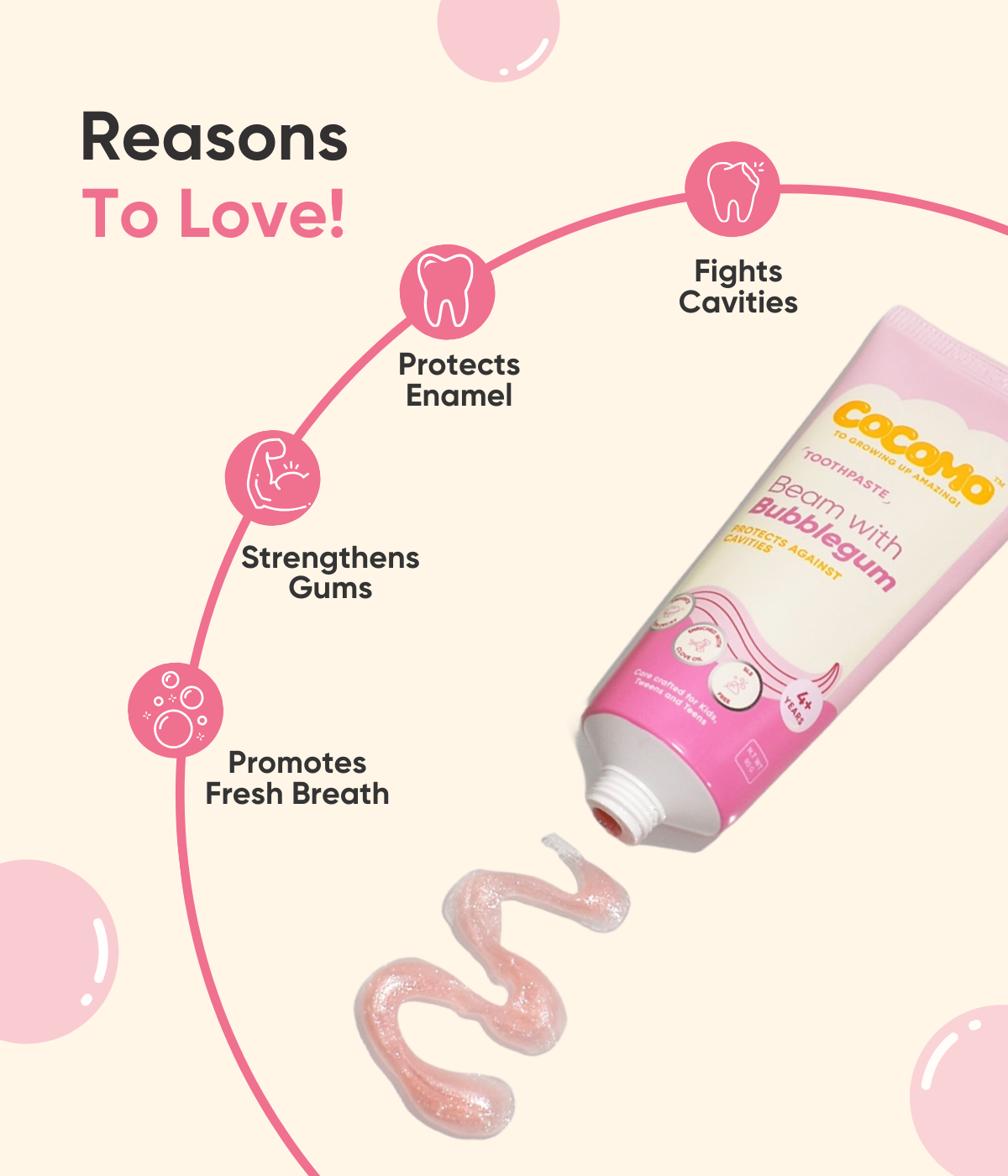 cocomo bubblegum toothpaste for kids and teens benefits